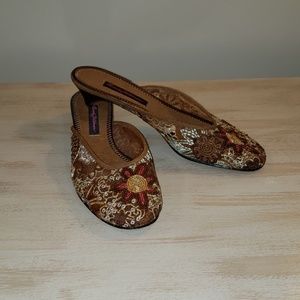 Beverly Feldman beaded mules. Size 9M